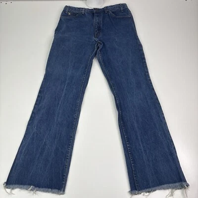 Vintage Levi’s 517 Jeans Boot Cut Size 36x32 Orange Tab Raw Hem Black Ink 80’s? - Image 1 of 4