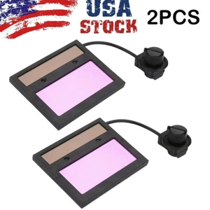 2 Welding Helmet Lens Solar Auto Darkening Welding Helmet mask Lens Filter Shade - Picture 1 of 9