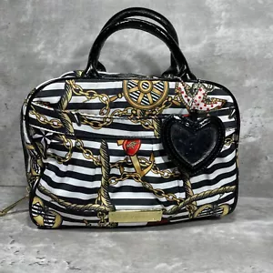 Betsey Johnson Maritim Thema Make-up/Reisetasche Handtasche Spiegelgriffe Reißverschluss - Bild 1 von 13