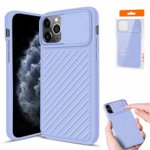 Case for Iphone 11 Pro Max Liquid Silicone Camera Shield Slide Protector Purple - Picture 1 of 6