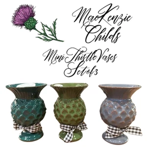 Mackenzie Childs Mini Thistle Vases Set of 3 - Picture 1 of 1