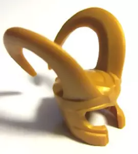 LEGO MInifigure LOKI Gold Battle Helmet Long Horns Marvel Super villain Gear - Picture 1 of 1
