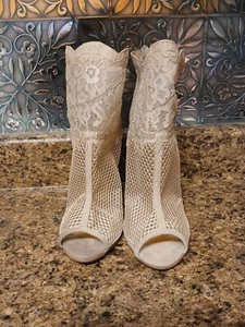 Chinese Laundry Jeopardy NudeMesh Open Toe High Heel Bootie 7 - Picture 1 of 17