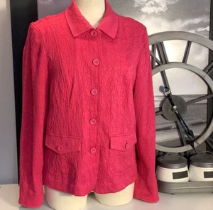Coldwater Creek Sz 16 Pink Floral Matalisse Stretch Lightweight Jacket Blazer - Picture 1 of 11