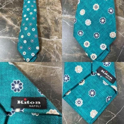 Corbata Flor Turquesa Supreme Kiton Adulto Diseño Único De JP Rara Usada Foto 1 de 4