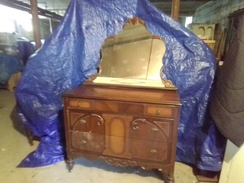 Art Deco Dresser with Mirror Cover