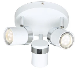 3 Way LED Ceiling Spotlights Adjustable GU10 Bulb Lamp Modern Kitchen Fitting - Picture 1 of 6