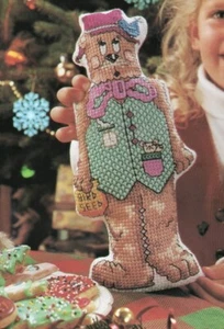 Leisure Arts Stuffed Bluebird Bear Single Cross Stitch Pattern - Picture 1 of 2