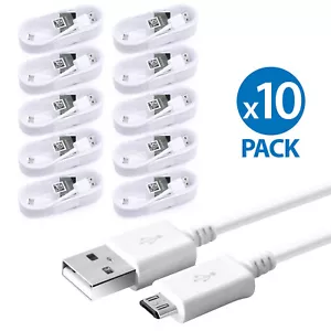10 Pack 2m Long Data Sync Charging Micro USB Cable Cord for Android Phone Bulk - Picture 1 of 4