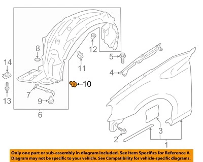 TOYOTA OEM 13-20 86,FR-S Fender Fender Components-Fender Liner Clip SU00301220 - Imagem 1 de 2