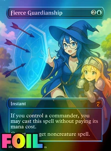 Fierce Guardianship Anime Style FOIL High Quality Alt Art Custom Playtest Card - Picture 1 of 4