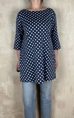 Marimekko Blue Cotton Polka Dot Oversized Women's Tunic Size L - Image 1 of 4