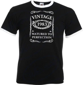 42nd Birthday Gifts Presents Year 1983 Mens Ringer Vintage T-Shirt Matured To - Picture 1 of 2