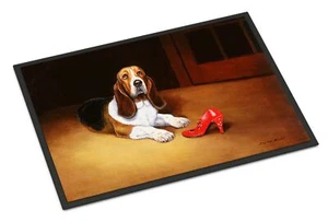 Caroline's Treasures BDBA0372JMAT Basset and Shoe Doormat 24x36 Front Door Ma... - Picture 1 of 6