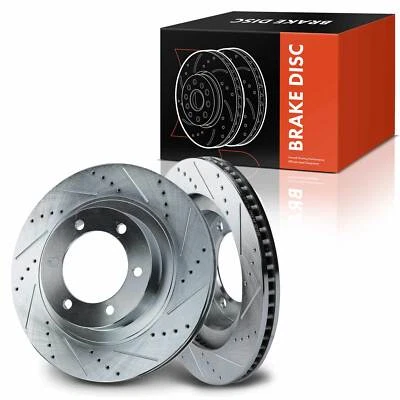 Front Drilled & Slotted Disc Brake Rotors for Lexus GX470 Toyota 4Runner 03-09 - Image 1 of 4