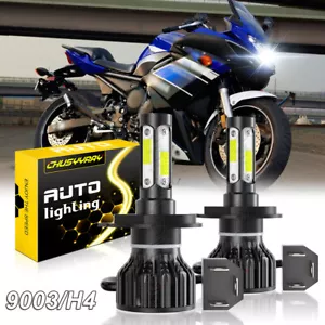 H4 LED Headlight Bulbs 6000K White For 2009-2017 Yamaha FZ6R 2010 2011 2012 2013 - Foto 1 di 14