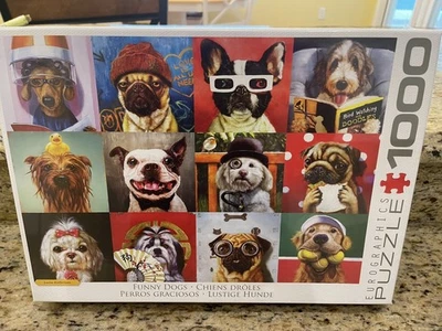 Eurographics Funny Dogs 1000 Piece Jigsaw Puzzle By Lucia Heffernan NEW Sealed - Image 1 of 4