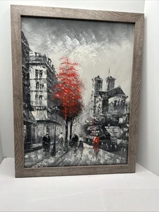Caroline  Burnett Impressionist Oil Painting Paris Framed 26x 20 - Picture 1 of 14