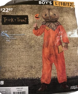 Trick R Treat Sam Costume - Kids Size L 10/12 Boys - W Treat Bag - Picture 1 of 4