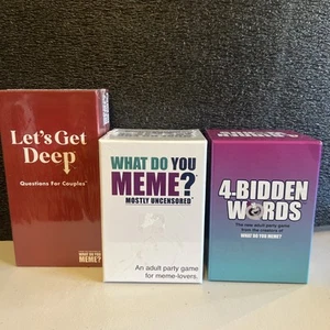 3 Game Bundle: What Do You Meme? Uncensored + Let's Get Deep + 4-Bidden Words - Picture 1 of 11