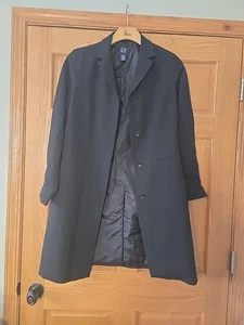 GAP Men’s Long Black Wool Blend Suit Coat , Drese Sportcoat Overcoat Medium - Picture 1 of 9