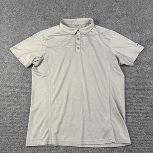 Kuhl Polo Shirt Mens Large Beige Gray Performance Outdoor Hiking Lightweight - Picture 1 of 12
