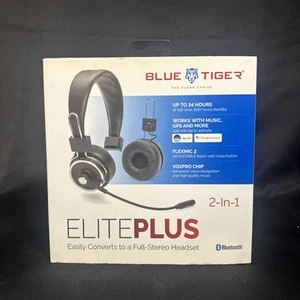 Casque supra-auriculaire bleu Tiger Elite Plus noir - boîte ouverte - Photo 1 sur 9