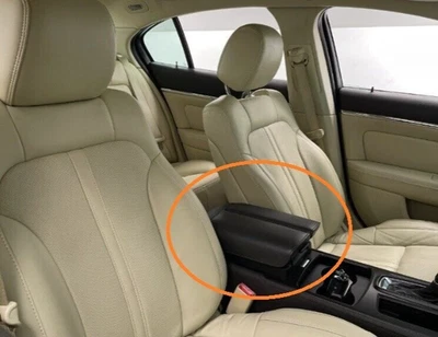 CHOCOLATE BROWN BEIGE 2013-2016 Lincoln MKS Console Lid Leather Center Arm Rest - Image 1 of 4