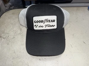 Goodyear Mid-Structured Hat Cap Adjustable Mesh Back WHITE & BLACK - Picture 1 of 2