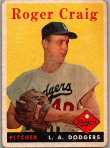 1958 Topps - Roger Craig #194 sehr guter Zustand (Knitter, weiche Eckenabnutzung) Dodgers - Bild 1 von 2