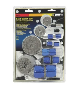 8091 Mr. Gasket Flex-Braid Hose Sleeve Kit - Blue - Picture 1 of 1