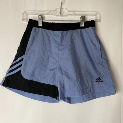 DE COLECCIÓN ADIDAS JÓVENES NIÑAS PANTALONES CORTOS DEPORTIVOS AZULES TALLA L 14 BOLSILLOS CORDÓN Y2K NAILON Foto 1 de 4
