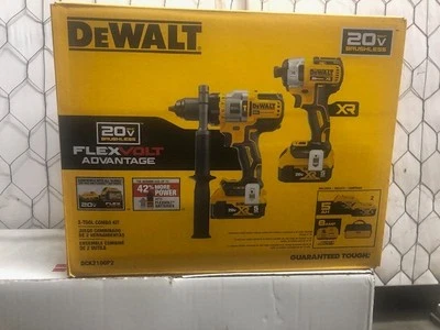 DeWalt DCK2100P2 20V MAX BL 1/2" Hammer Drill Driver & 1/4" Impact Driver New - Image 1 of 2