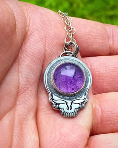 Sterling Silber Amethyst Stealie - Bild 1 von 2