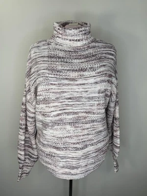 Suéter Liz Claiborne Mujer 3X Blanco Rosa Mármol Cuello Alto Grueso Tejido Acogedor Foto 1 de 4