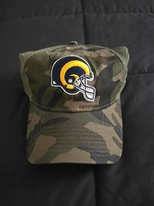 Los Angeles Rams New Era 9TWENTY Camo Trucker Hat Cap NFL Adjustable Snapback - Picture 1 of 9