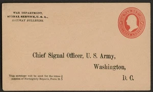 US UO55 Entire, WAR DEPARTMENT Railway Bulletins Red / Fawn - Picture 1 of 2