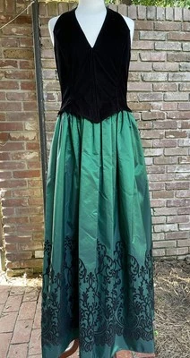 Vestido Jessica McClintock 14 Vintage Años 90 Terciopelo Gótico Baile de graduación Vestido Regencia Medieval Foto 1 de 4