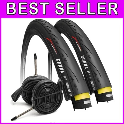 Puncture Proof 700c Tire Set with 2x Inner Tubes 60mm Presta - Image 1 of 4