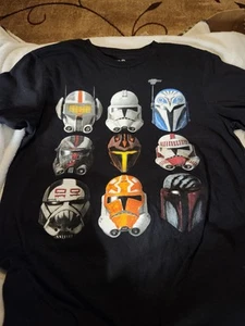 Star Wars Lucasfilm Helmets From the Clone Wars Youth/Tee Nero Taglia XL 14-16 - Foto 1 di 5