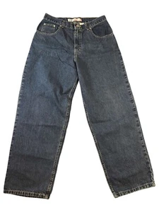 Utility Dark Blue Denim Jeans Straight Leg Relaxed Fit Mens Size 33X30 Casual - Picture 1 of 5