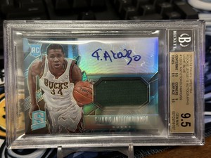 2013-14 Spectra Rookie Jerseys Auto Light Blue Giannis Antetokounmpo Bgs9.5/10 ！