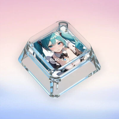 Anime Hatsune Miku Keycaps Clear Translucent Shine Though Keycap for MX Keyboard - Image 1 of 4