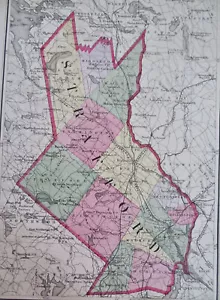 Strafford County New Hampshire Dover Rochester Durham 1877 detailed county map - Picture 1 of 4