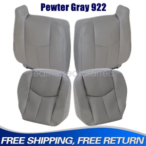 Front Seat Cover Pewter Gray No Armrest For 2003-2007 Chevy Silverado GMC Sierra - Picture 1 of 16