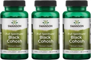 3 Pack BLACK COHOSH 540 mg 180 Caps (3x60), Eases the transition into menopause - Picture 1 of 4