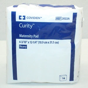 PACK OF 14 COVIDIEN/KENDALL CURITY 2022A MATERNITY PADS (HEAVY) 4.3"x12.25" - Picture 1 of 2