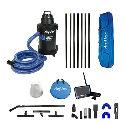 Gutter Vacuum. skyVac Atom Wet & Dry Vacuum & Inspection Camera - 7 Poles.
