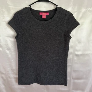 Catherine Malandrino S 100% Kaschmir Kurzarm Pullover grau Strick Freizeit - Bild 1 von 6