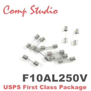 10 piezas 10A 250V fusible tubo de vidrio fusible de soplado rápido 5 mmX20 mm F10AL250V - vendedor de EE. UU. - Imagen 1 de 5